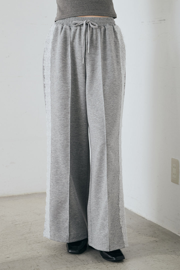 Wフェイスカットソーサイドレースラインパンツ