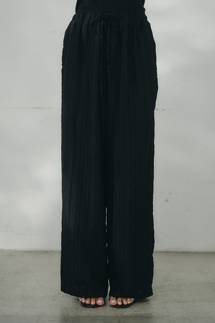 ストライプジャガードロングイージーパンツ