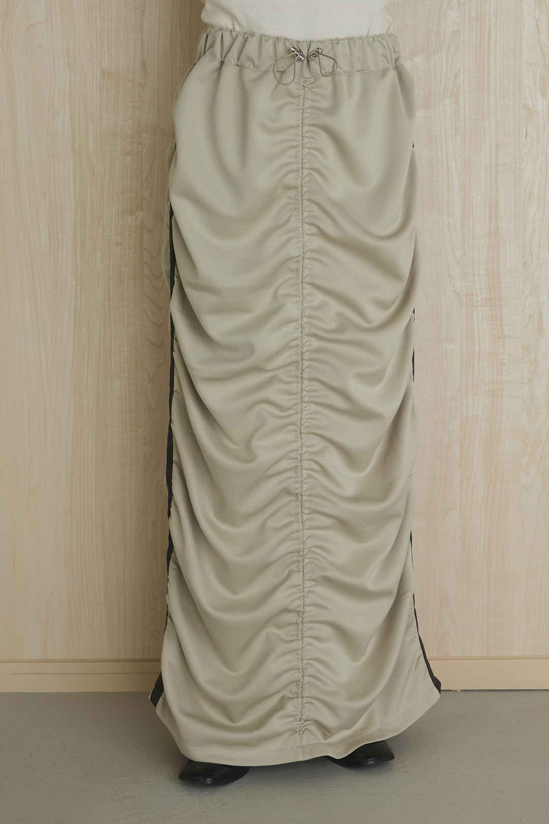 [SET]異素材切替ZIPブルゾン+サイドラインギャザースカート(2set)