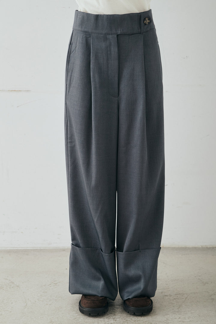 [SET]クロシェレースカーディガン+センタープレスセミワイドパンツ(2set)