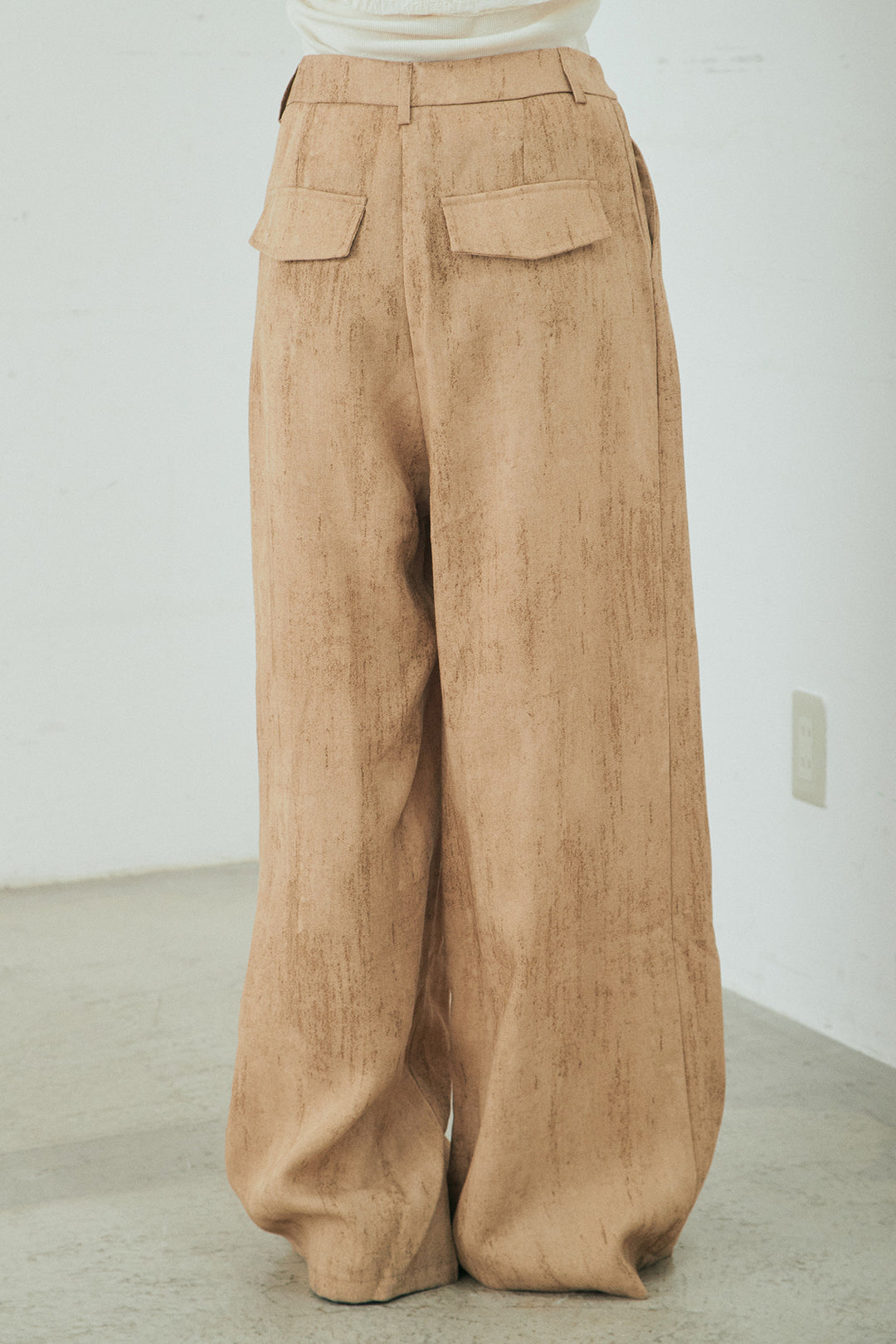 [SET]刺繍シアーオープンカラーシャツ+リネン混かすれ柄ワイドパンツ(2set)