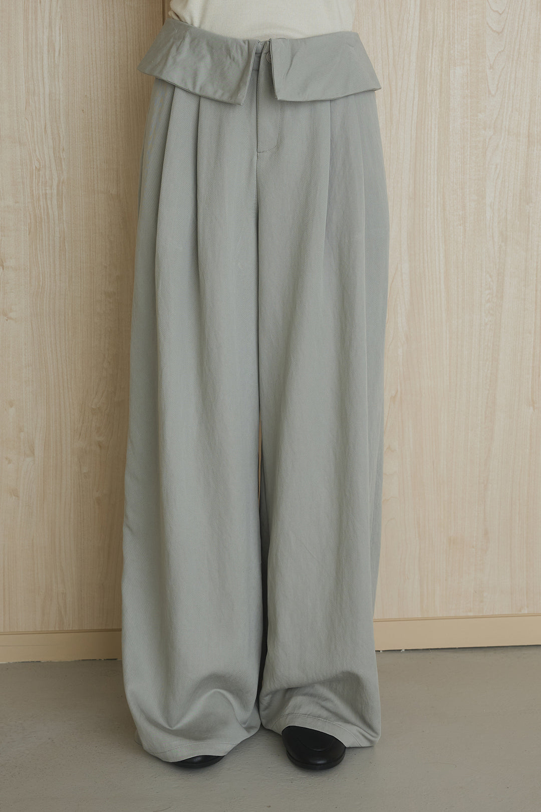 ウエスト折り返しワイドパンツ