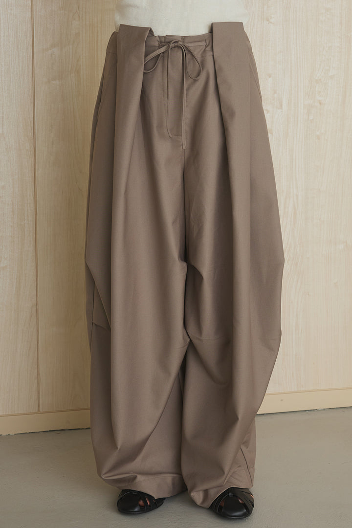 [SET]シアーレイヤーデザインカットソー+ベルトループワイドパンツ(2set)