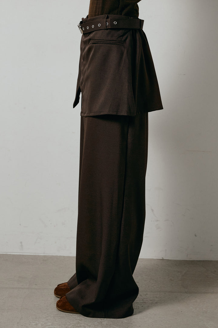 ベルト付きウエストデザインパンツ