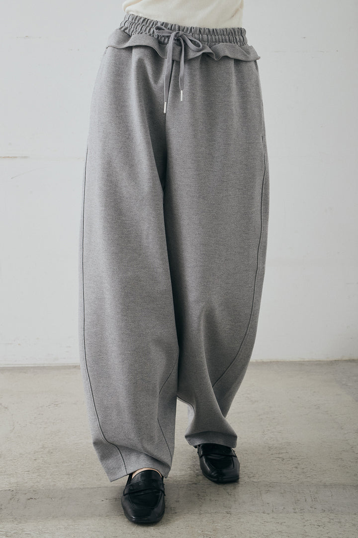 [SET]モコレースVネックカーディガン+カットダンボールウエストフリルカーブパンツ(2set)