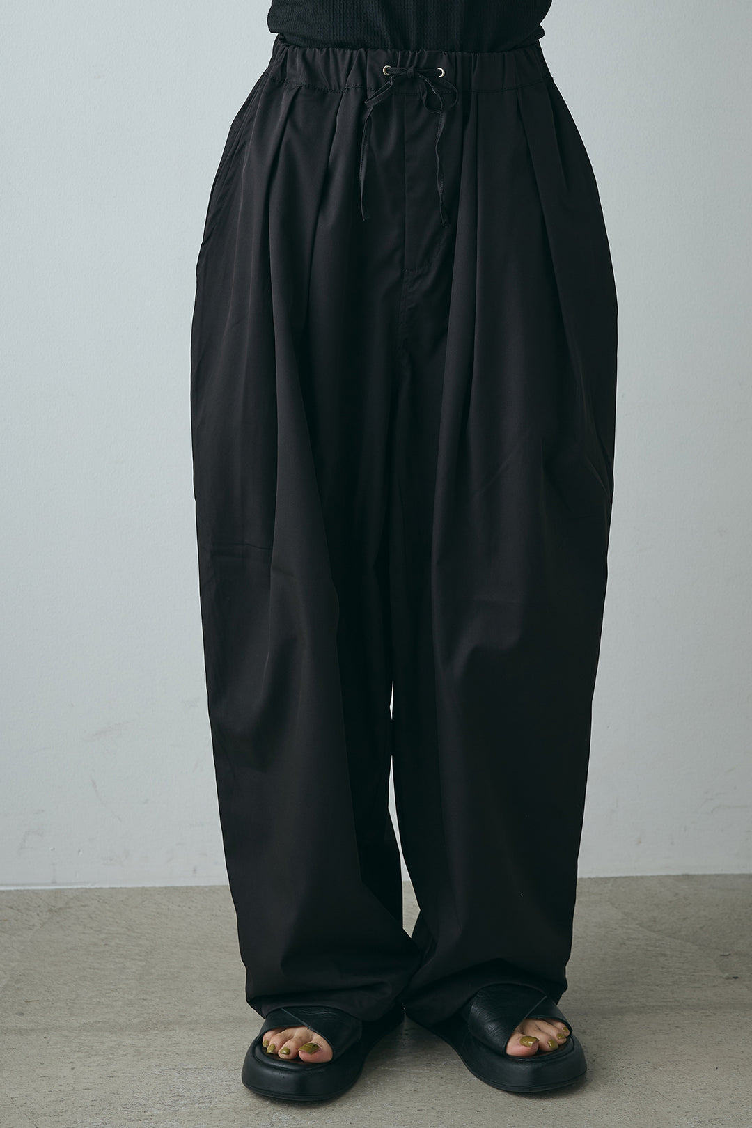 [SET]半袖オープンカラージャガード柄シャツ+タックワイドリラックスパンツ(2set)