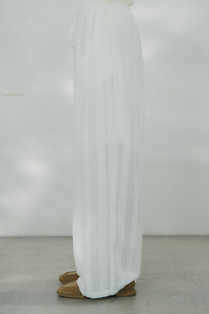 ストライプジャガードロングイージーパンツ