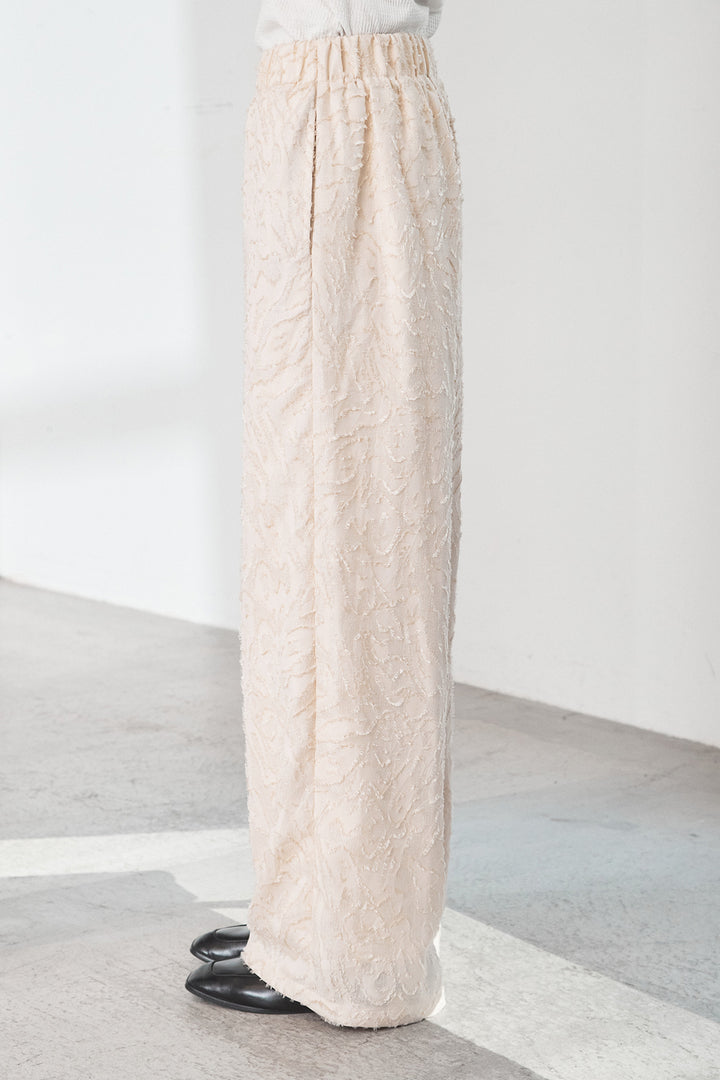 ジャガード柄ロングイージーワイドパンツ