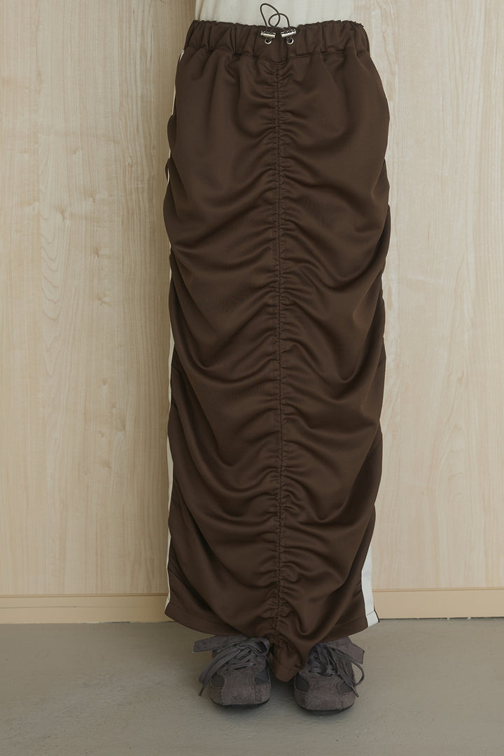 [SET]異素材切替ZIPブルゾン+サイドラインギャザースカート(2set)