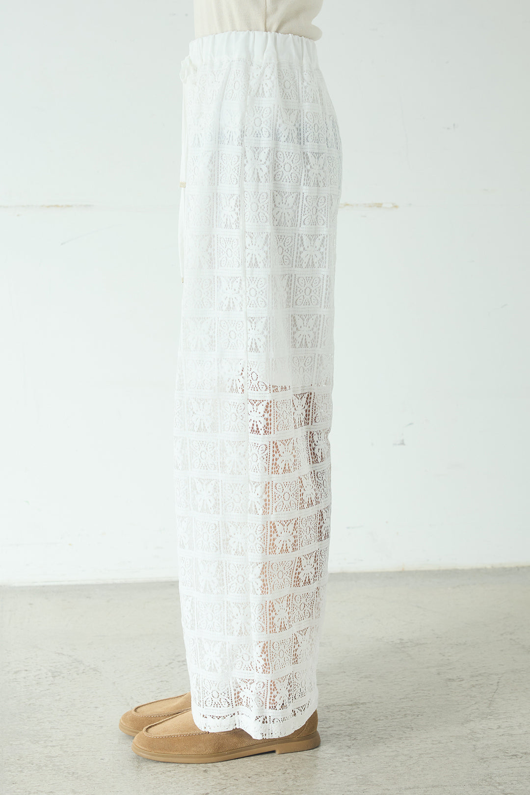パッチワークレースイージーパンツ