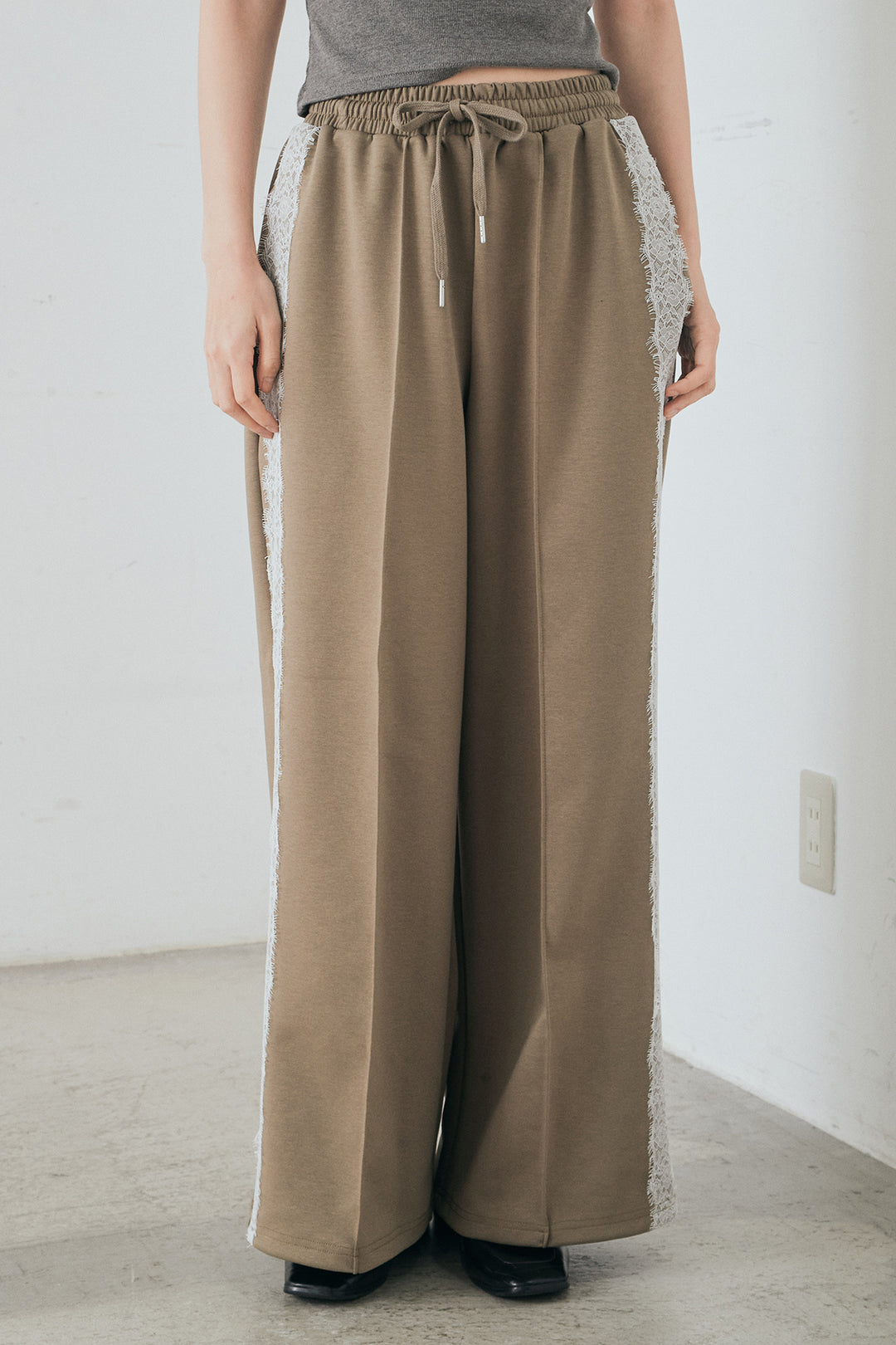 Wフェイスカットソーサイドレースラインパンツ