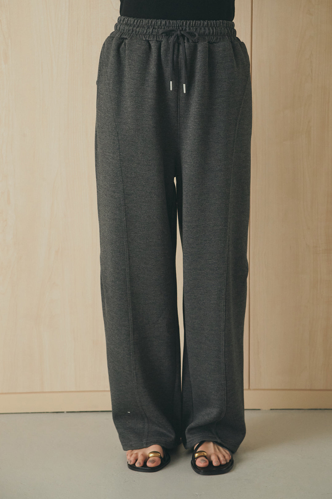 [SET]ボンディング生地ジップベスト+ボンディング生地コクーンパンツ(2set)