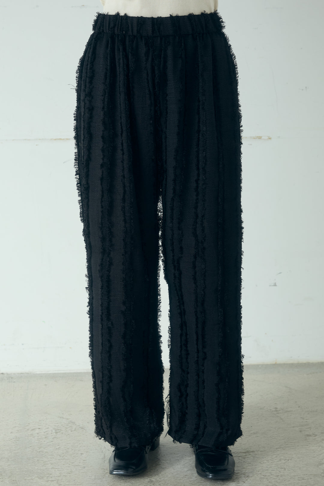 フリンジジャガードワイドパンツ