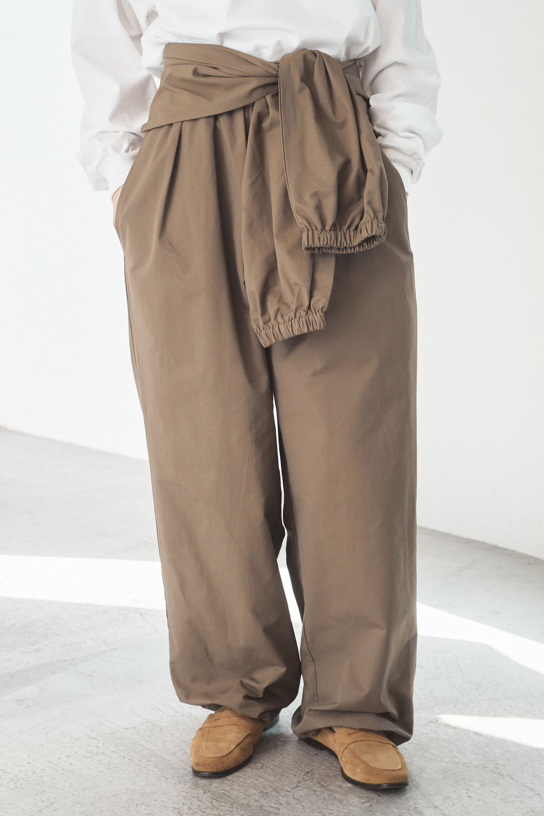 [SET]ヴィンテージグラフィックロンT+合繊ツイルスタンドウエスト巻きジョガーパンツ(2set)