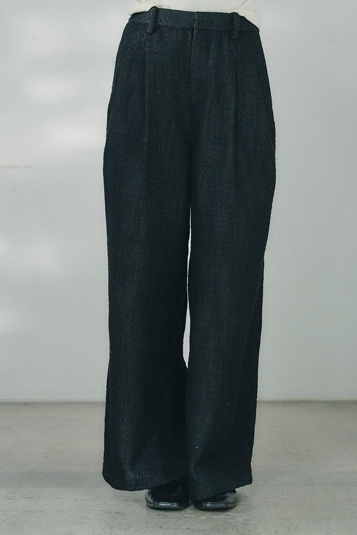 デニムライクヘリンボーンタックパンツ