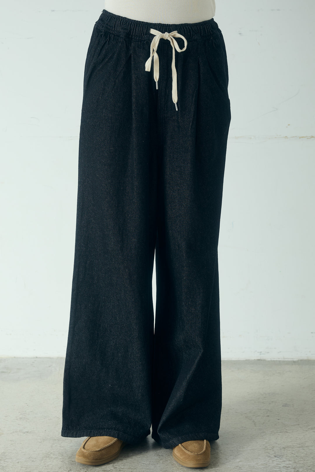 [SET]ライトオンスデニムシャツ+ライトオンスデニムルーズパンツ(2set)