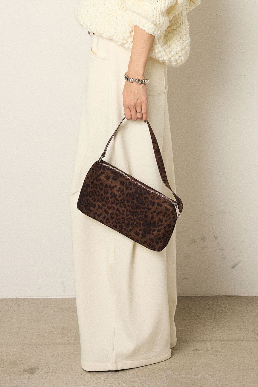 [SET]Vネックハンド編みニットトップス+太ベルト付きスウェットワイドカーブパンツ(2set)