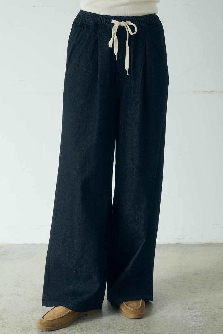 [SET]ライトオンスデニムシャツ+ライトオンスデニムルーズパンツ(2set)