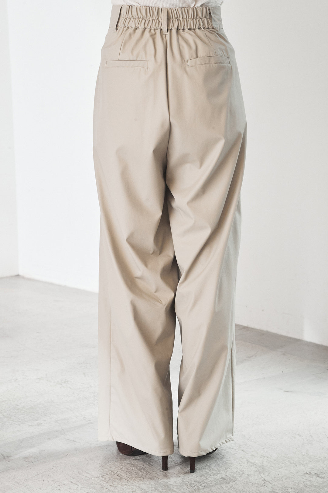 【即納】ウォッシャブルエコレザータックパンツ