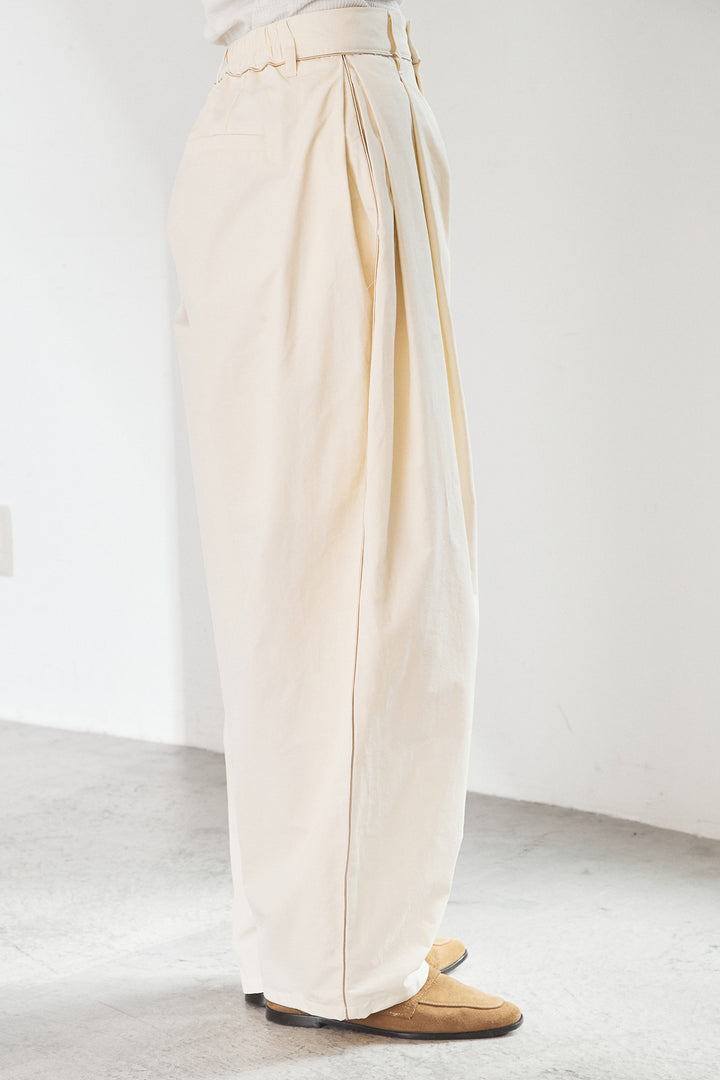 [SET]ナイロントレンチコート+合繊ツイルパイピングタックカーブパンツ+刺繍レースオーバーサイズシャツ(3set)