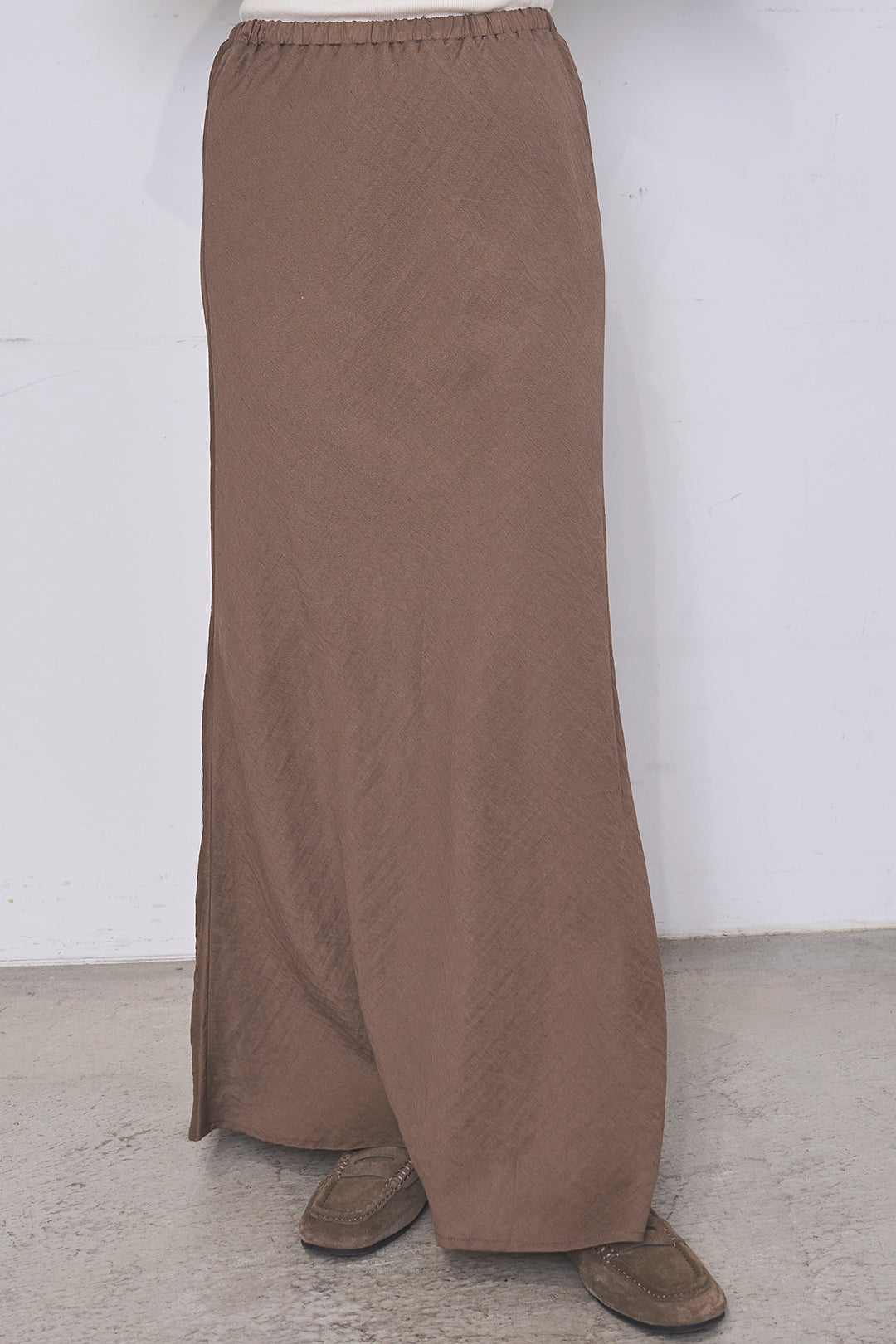 [SET]リネンブレンドシアーサファリシャツ+リネンブレンドロングナロースカート(2set)