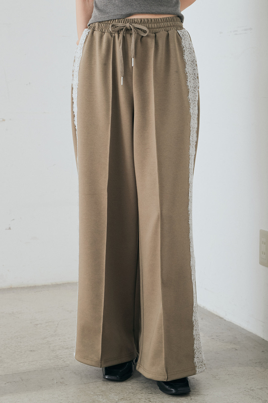 Wフェイスカットソーサイドレースラインパンツ