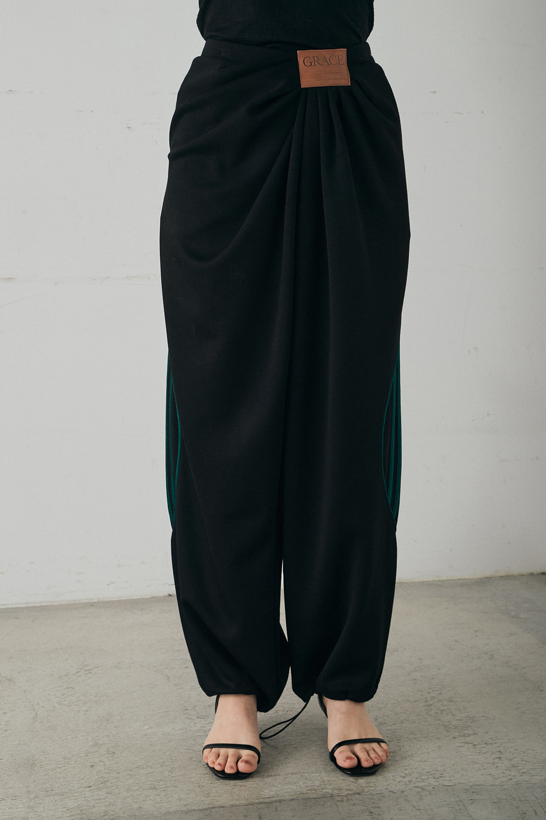 [SET]カールヤーンシャツ+ライトダンボールウェーブラインドレープパンツ(2set)