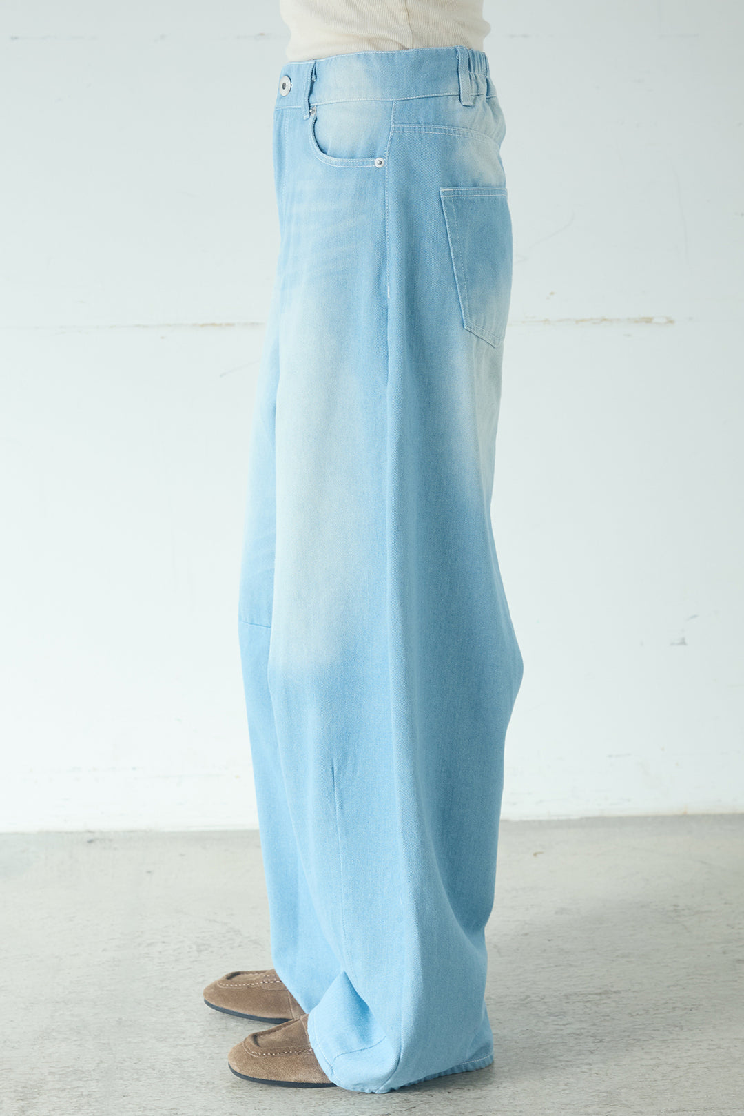 ヴィンテージ加工デニムワイドパンツ