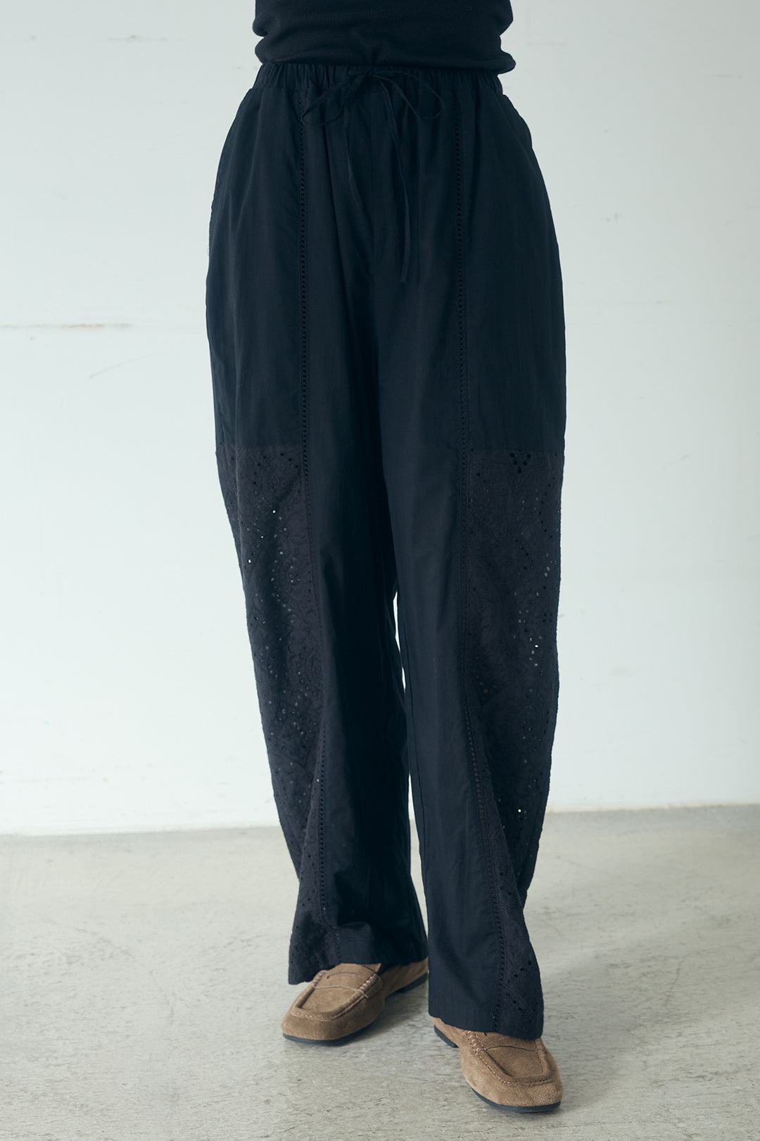 [SET]ローンレースオープンカラーシャツ+ローンレースイージーパンツ(2set)