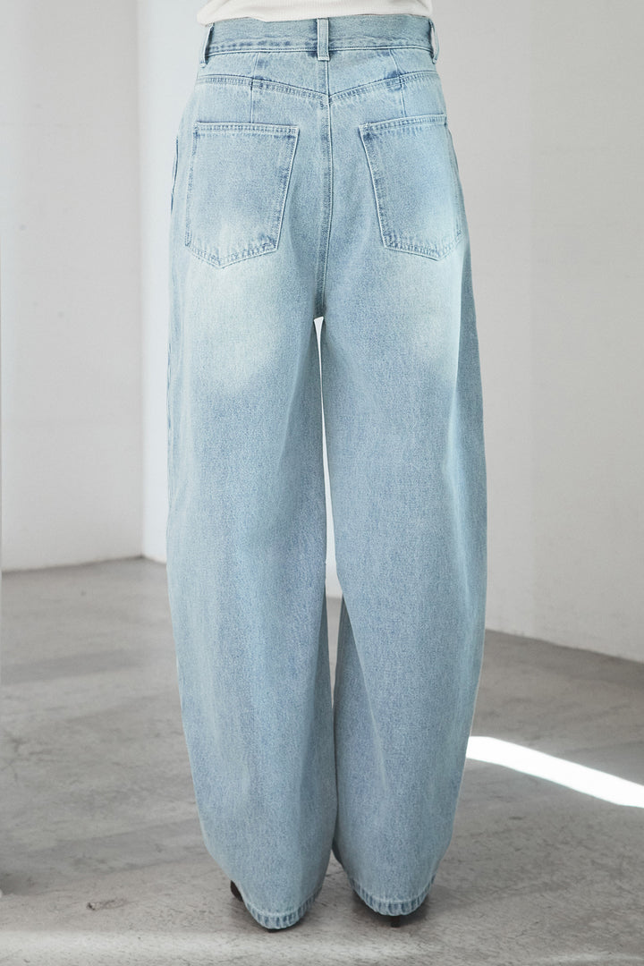 [SET]袖ギャザーデザインブルゾン+レース切り替えキャミソール+デニムアシメカーブパンツ(3set)