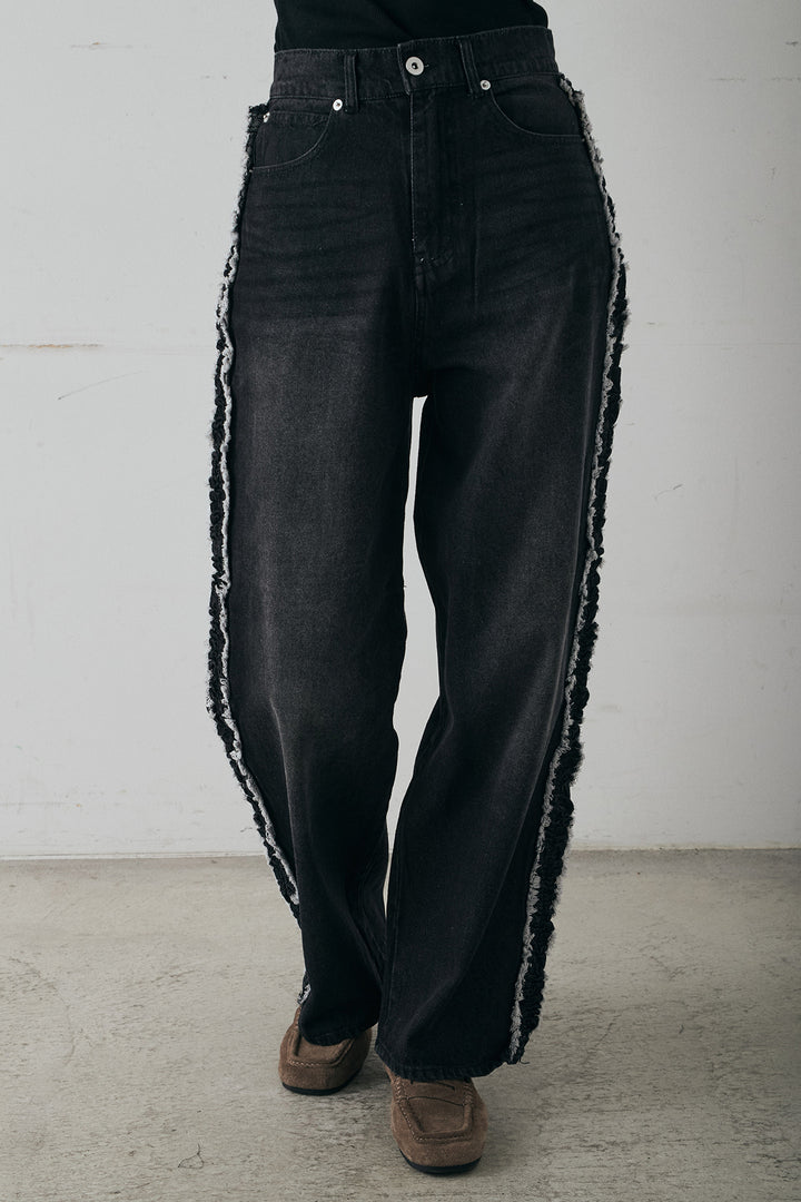 デニムサイドフリルパンツ