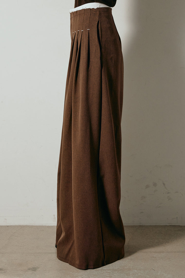 ウエストステッチデザインワイドスラックス