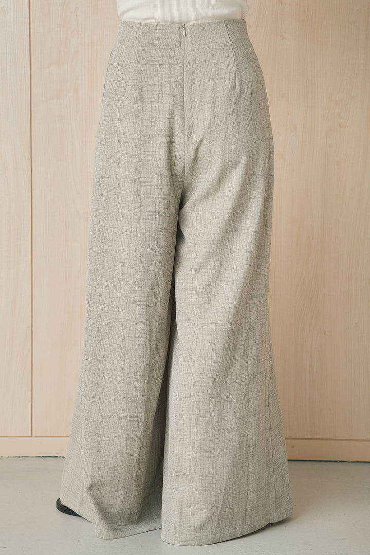 ハイウエストワイドワンタックパンツ