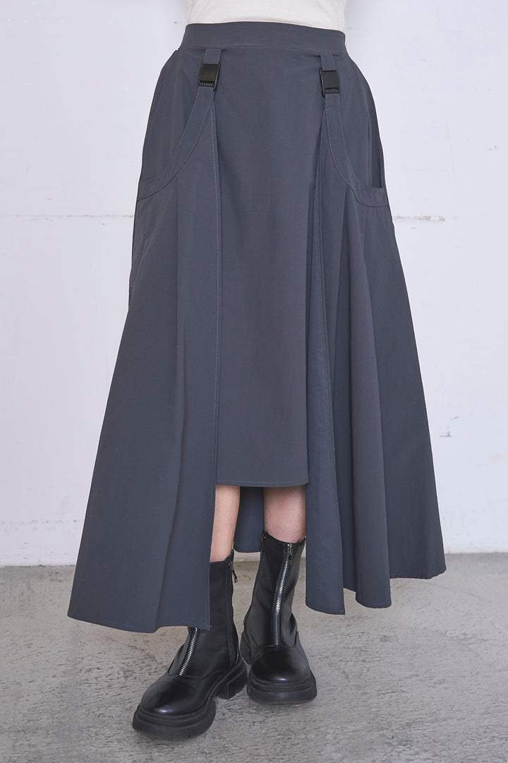 ラップレイヤードアシンメトリーデザインスカート