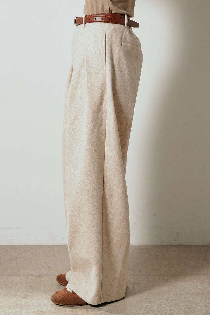 フェイクウールタックトラウザーズパンツ