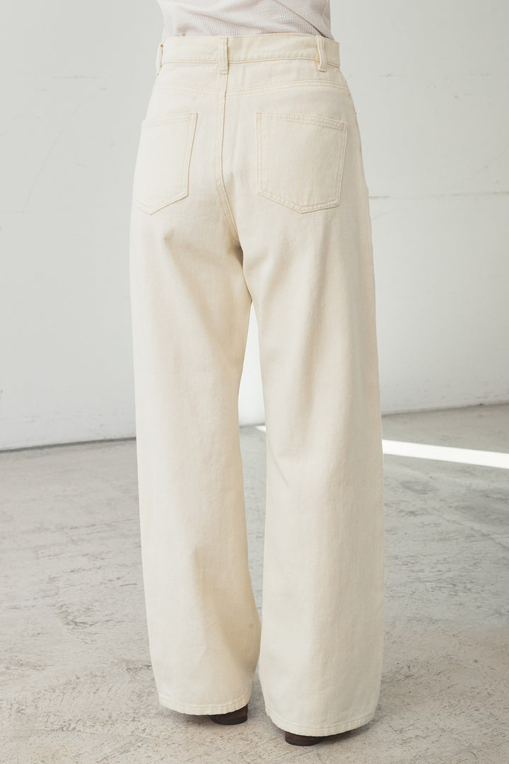 [SET]裾デザインメッシュプルオーバー+スプリングカラーデニムパンツ(2set)