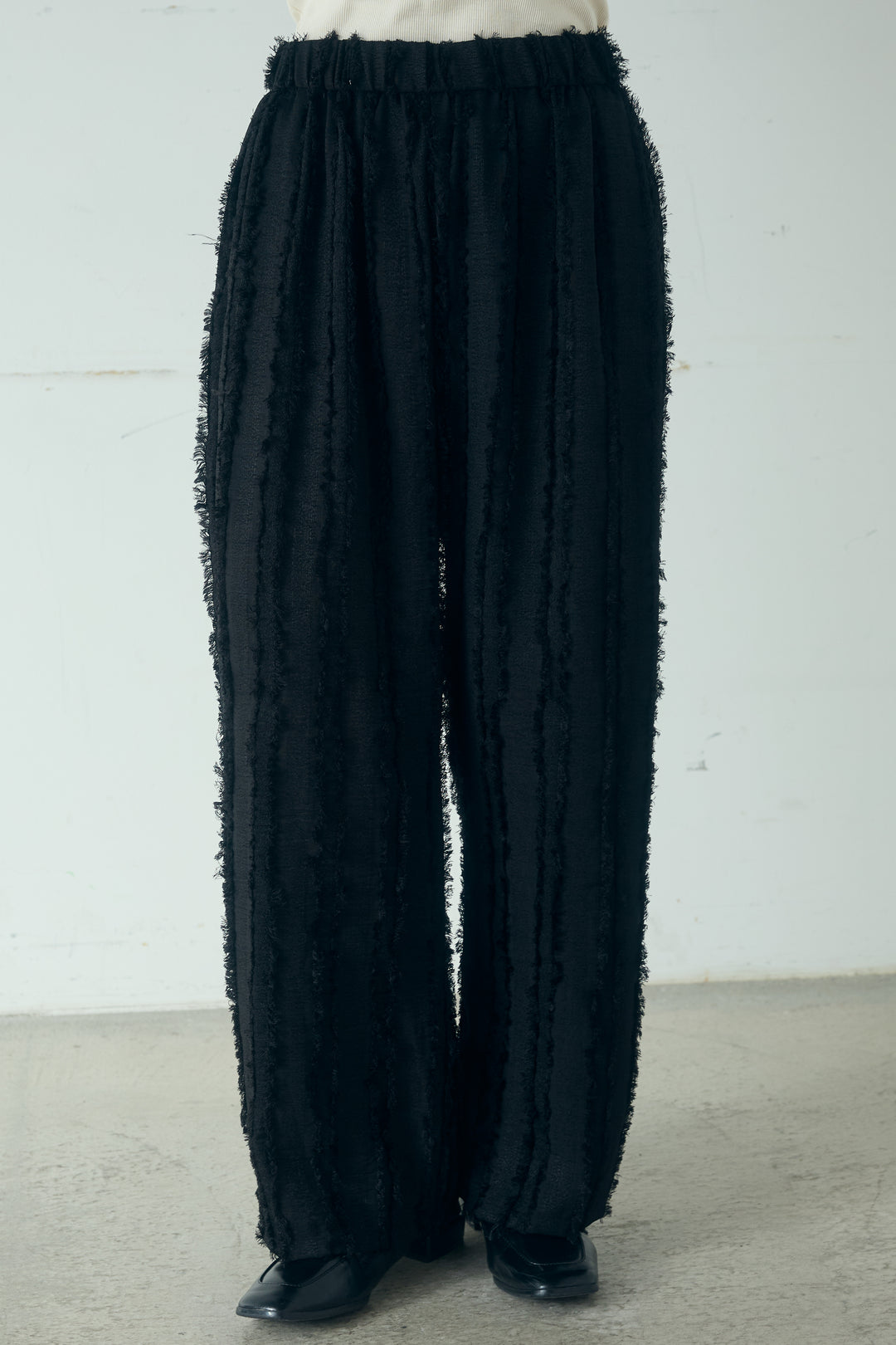フリンジジャガードワイドパンツ