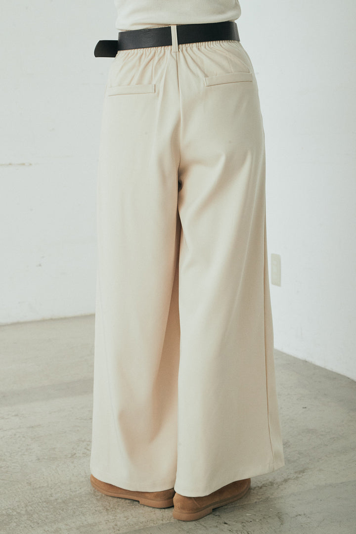 [SET]ツイード配色パイピングブルゾン+ベルト付きタックデザインハイウエストロングパンツ(2set)