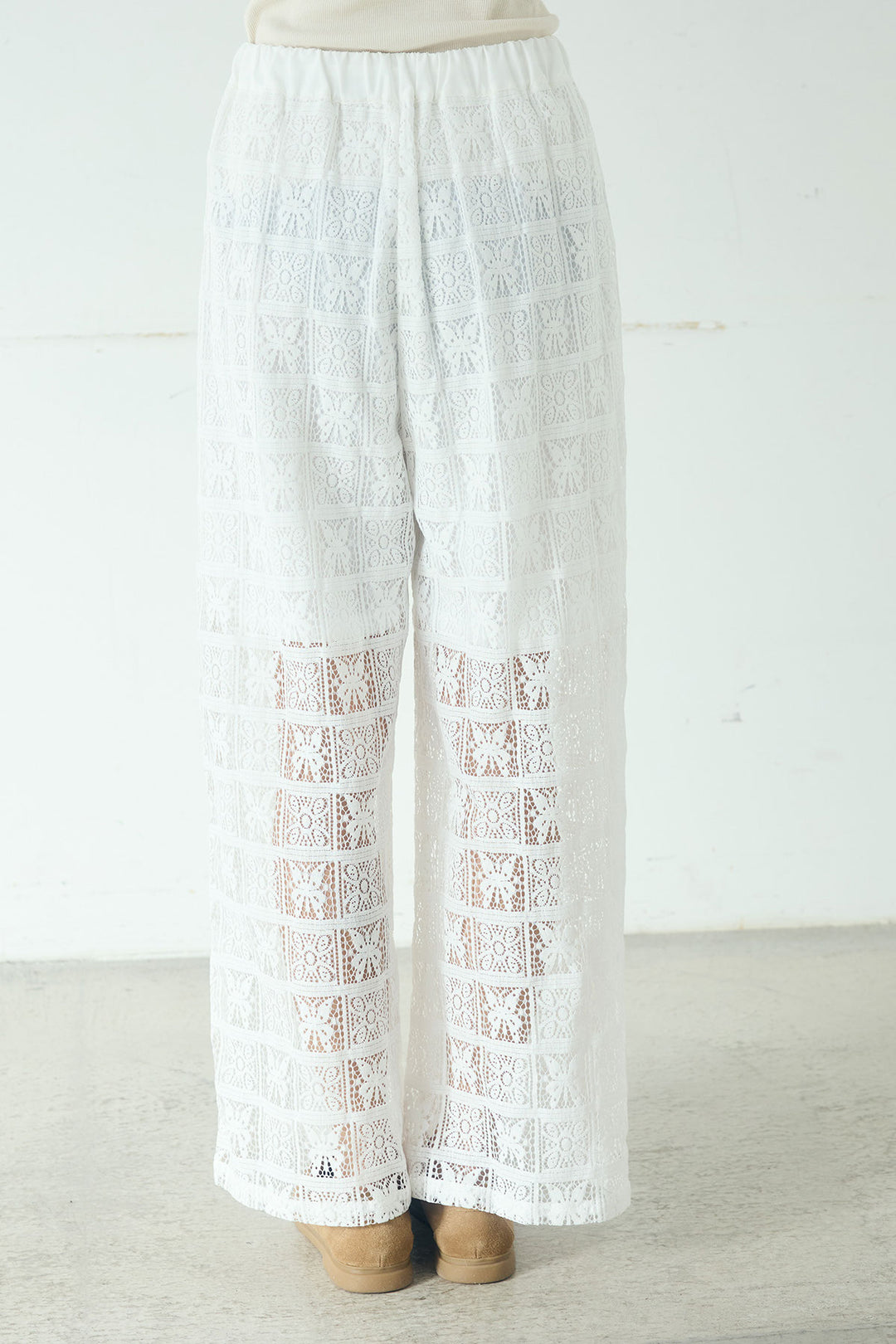 [SET]デニムオーバーサイズジャケット+パッチワークレースイージーパンツ+パッチワークレースショート丈フードシャツ(3set)