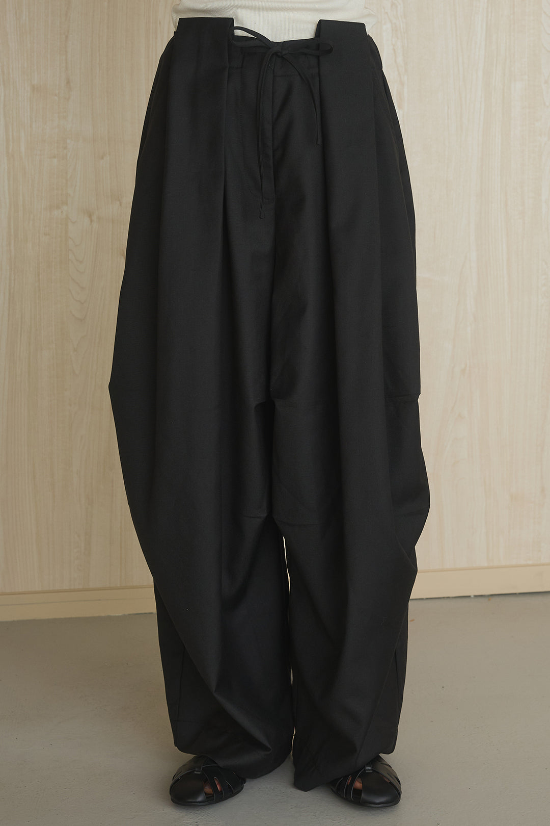 [SET]シアーレイヤーデザインカットソー+ベルトループワイドパンツ(2set)