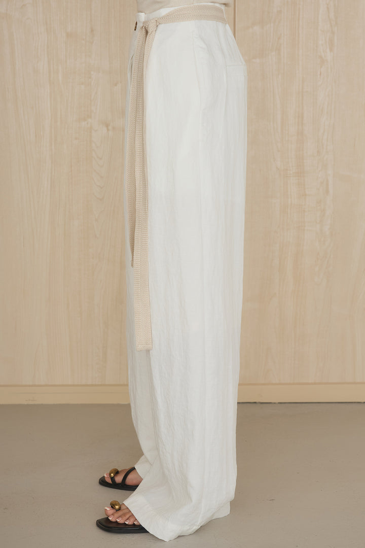 [SET]グラフィックサムデイワイドクロップドT+異素材ベルト付きラップ風ニュアンスワイドパンツ(2set)