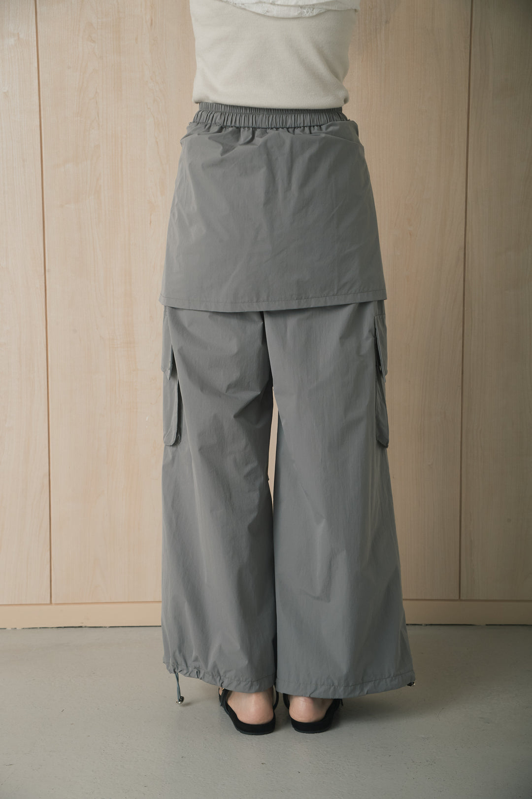 [SET]オーバークロップバルーンカットソー+ウエスト巻き風カーゴパンツ(2set)