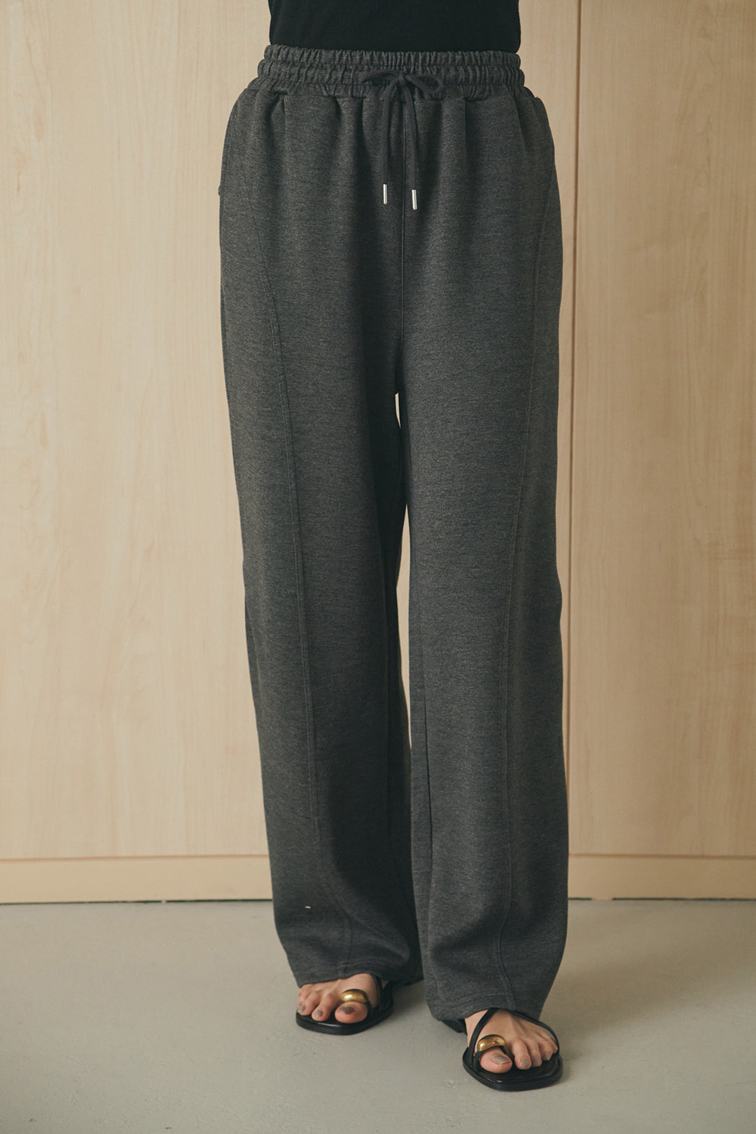 [SET]ボンディング生地ジップベスト+ボンディング生地コクーンパンツ(2set)