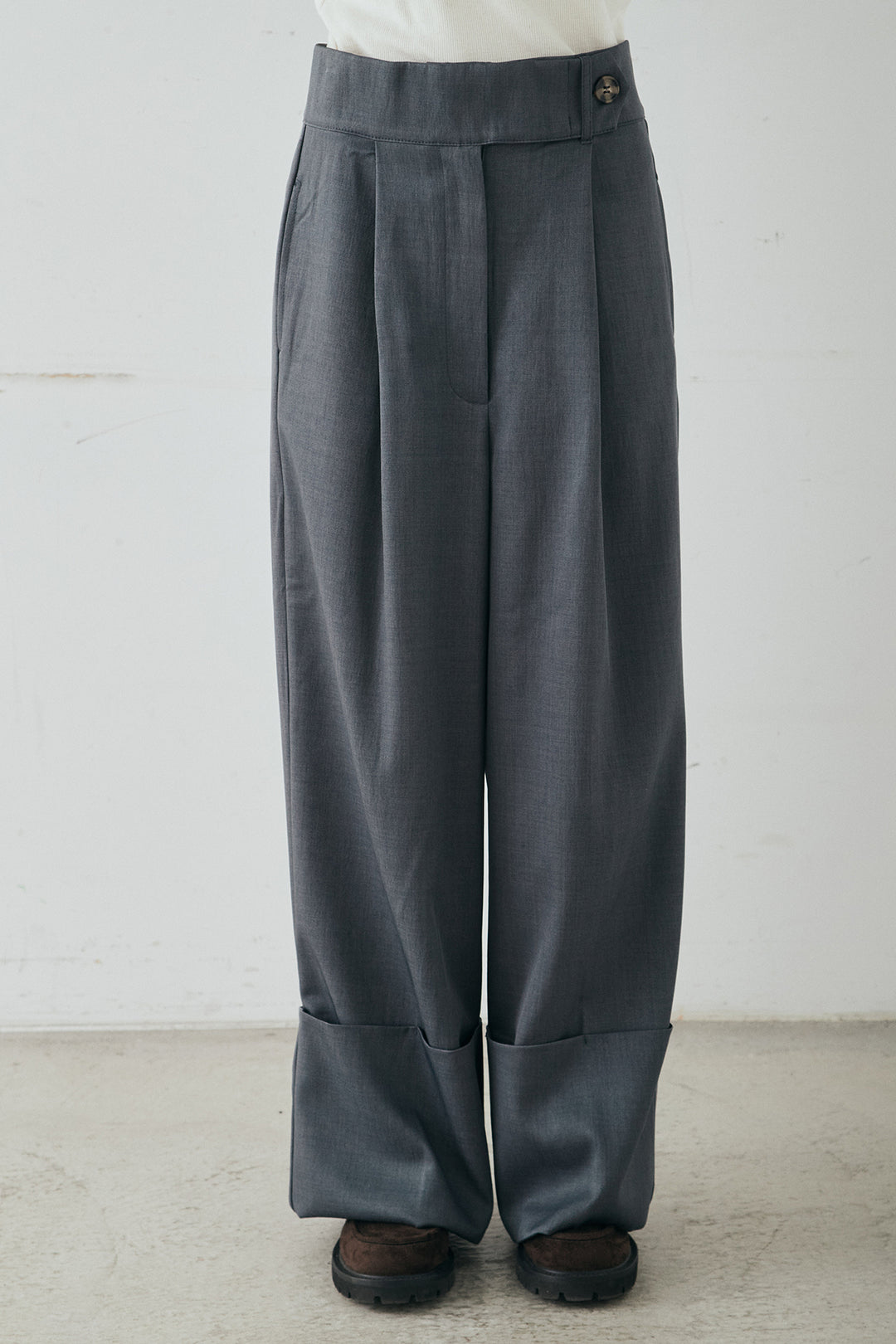 [SET]クロシェレースカーディガン+センタープレスセミワイドパンツ(2set)