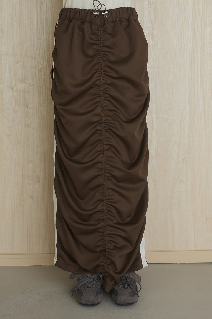 [SET]異素材切替ZIPブルゾン+サイドラインギャザースカート(2set)