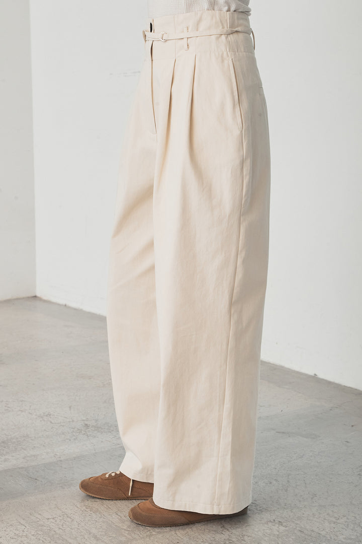 ツイルハイウエストタックパンツ