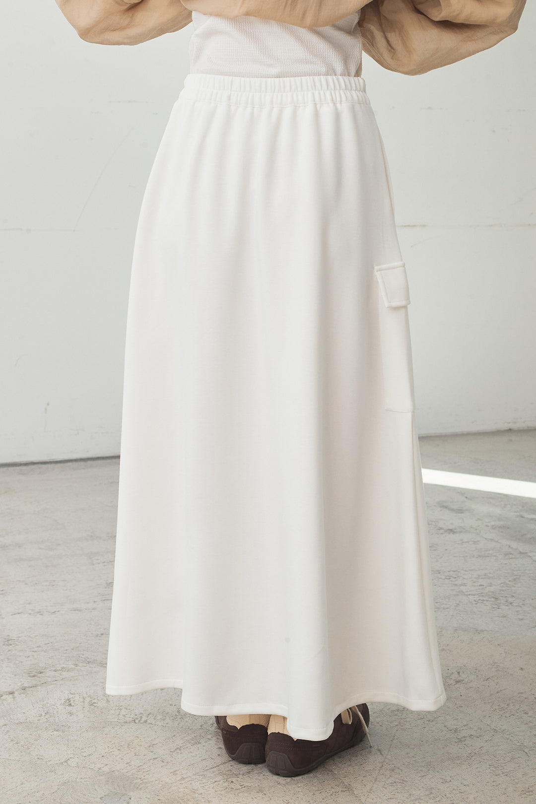 [SET]シアー×ポンチブルゾン+リラックススウェットスカート(2set)