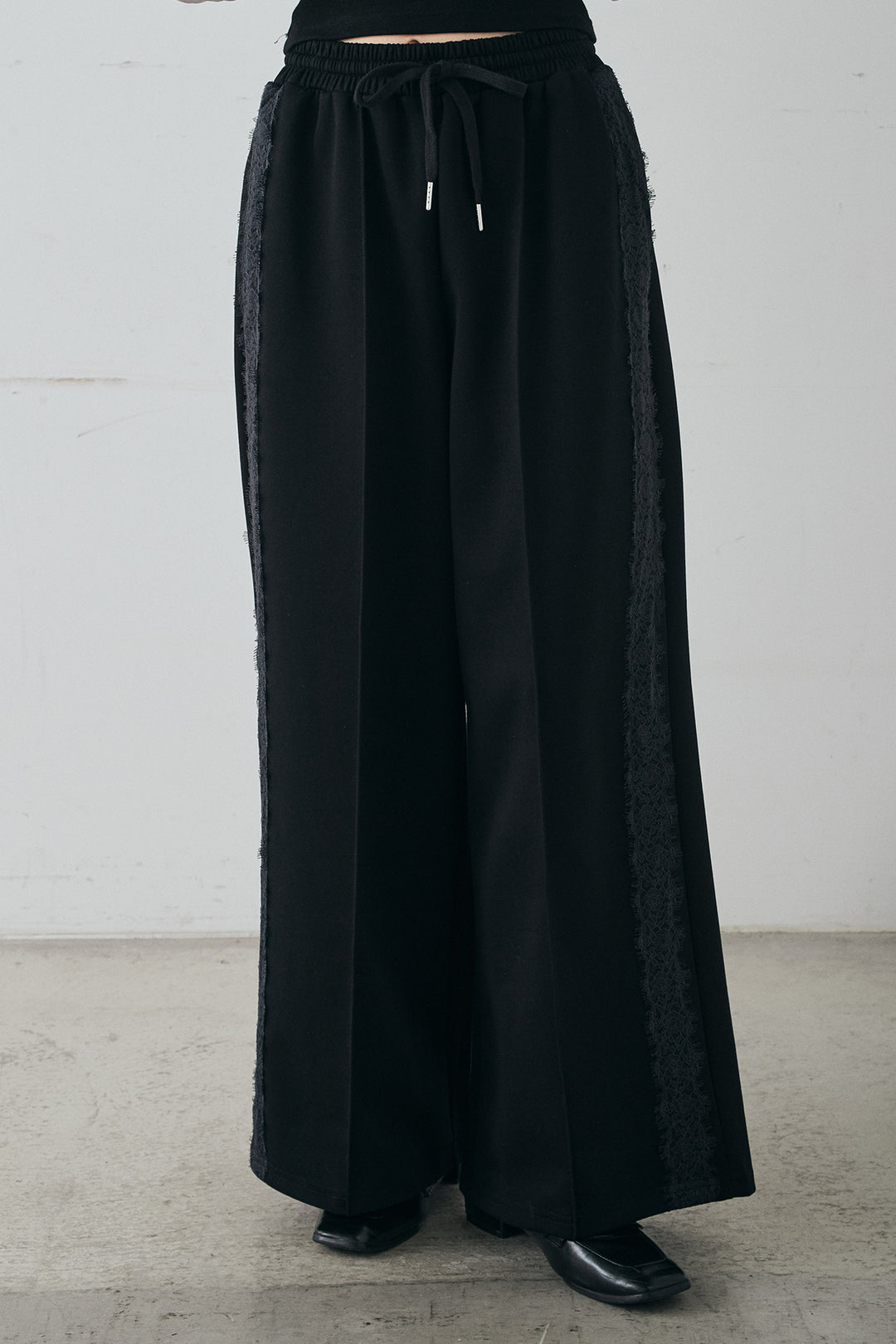 Wフェイスカットソーサイドレースラインパンツ