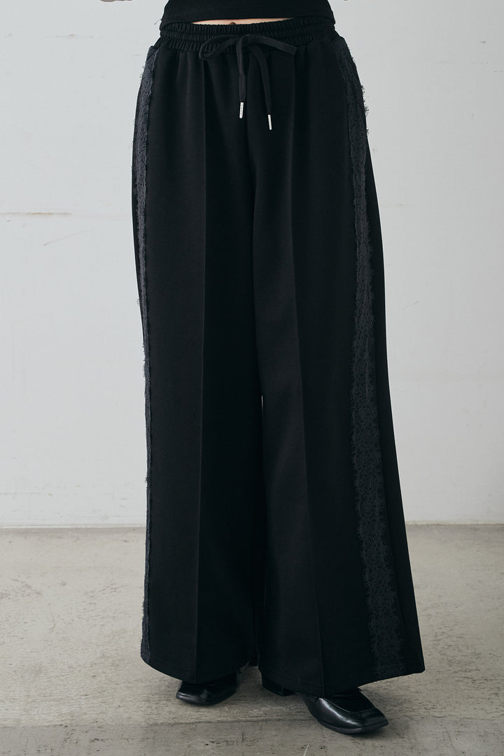 Wフェイスカットソーサイドレースラインパンツ