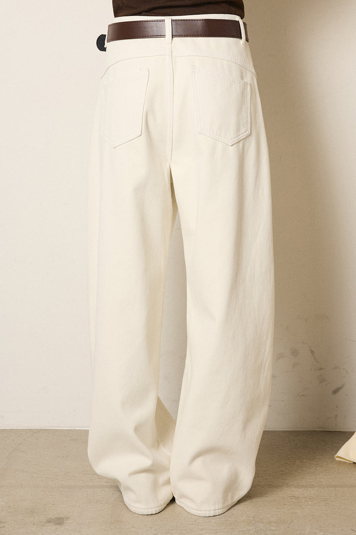 [SET]Vネックハンド編みニットトップス+ベルト付きカジュアルカーブワイドパンツ+レース切り替えキャミソール(3set)